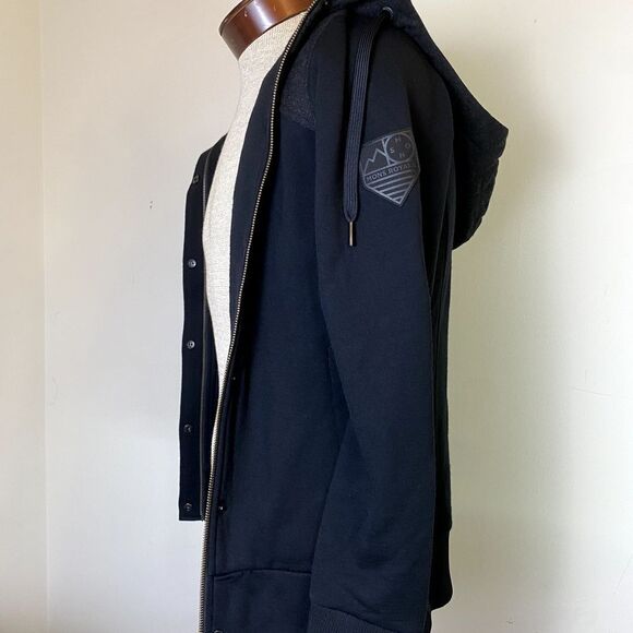 Mons‎ Royale Women's XS Navy Hooded Jacket 100% Merino Wool 285GSM Full Zip - Picture 1 of 6